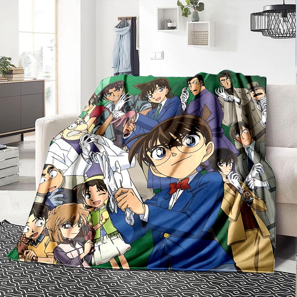 1pz Detective Conan Mystery Case Coperta in Flanella Super Morbida Carina Confortevole per Viaggio Biancheria da Letto Divano Divano Coperta Y7238