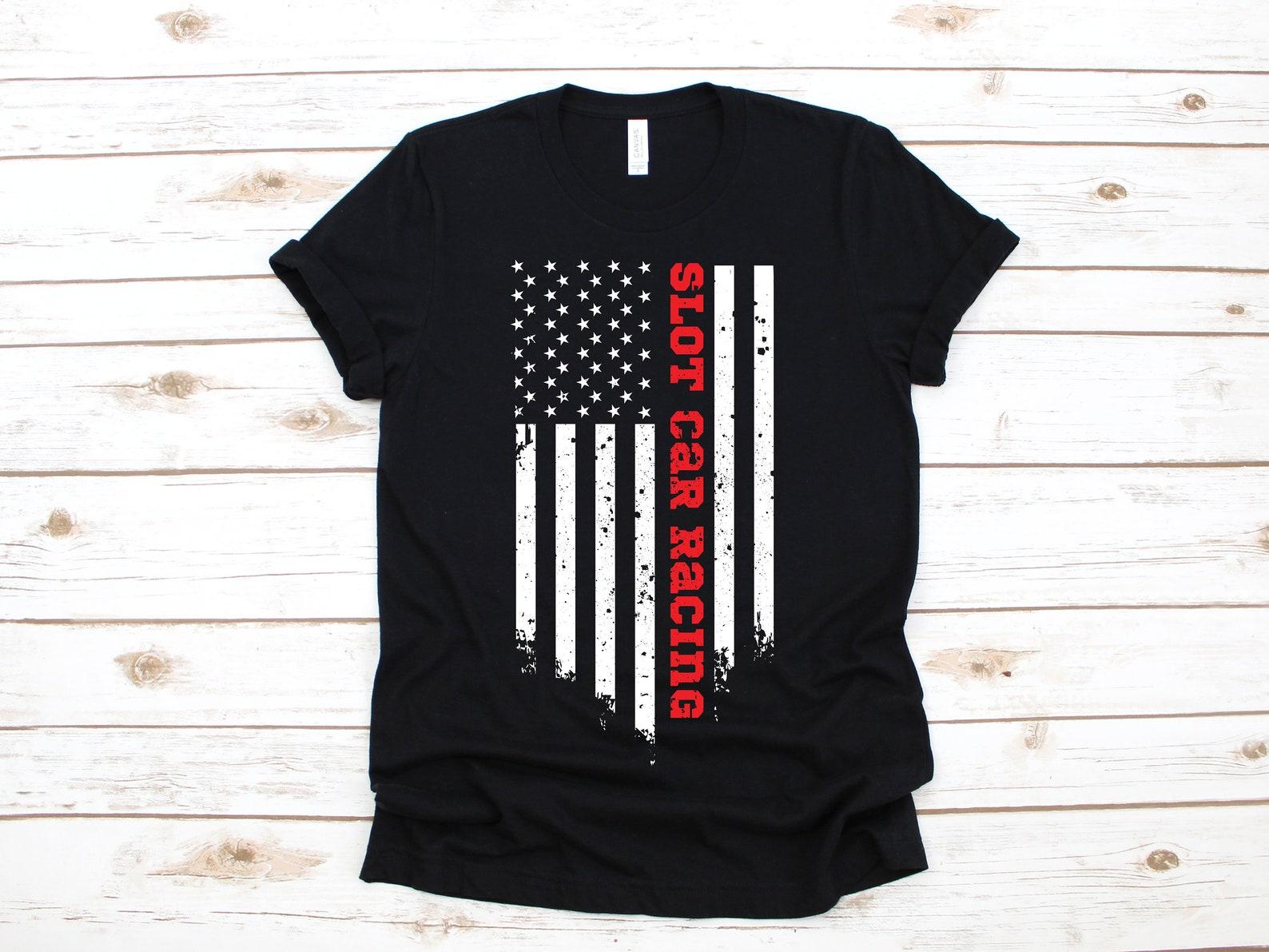 Slot Car Racing T-Shirt, USA American Flag Slot Car Shirt, Slotcar Racer Tank Top, T-shirt, T-shirt,T-shirt 3XL
