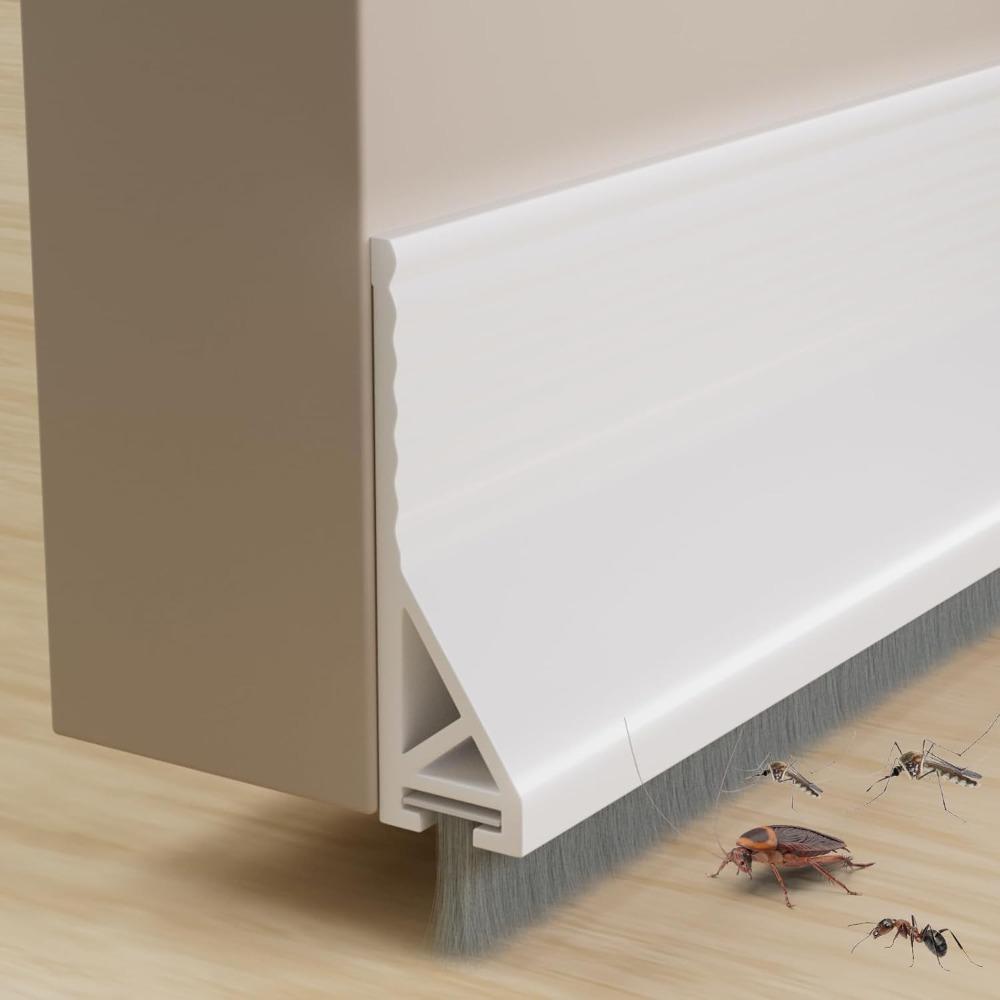 Self Adhesive Door Bottom Seal Strip Brush Strip Design Windproof Dustproof Soundproof Insect Proof Seal Strip Home Door Seal