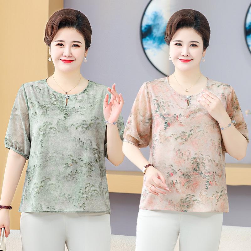 2026 Spring/Autumn Youthful Landscape-Style Top for Middle-Aged Women