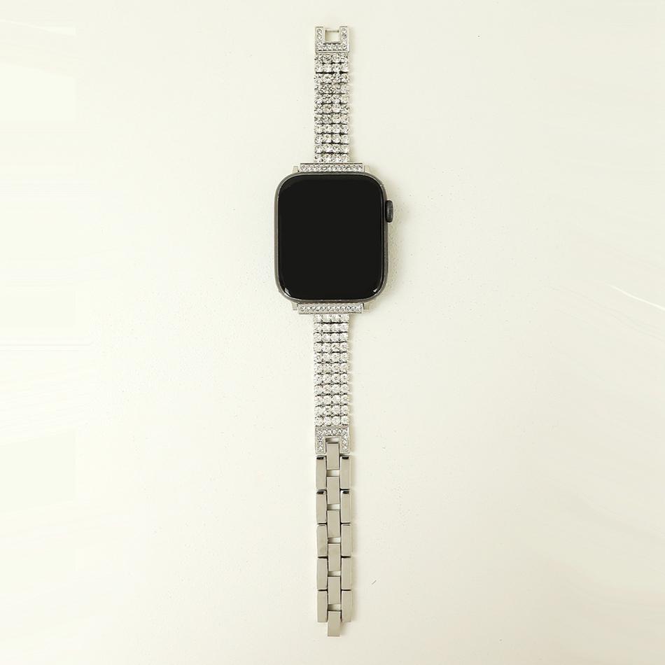 

Strap For Apple Watch Band S11/10/9/8/7/SE/6/5/Ultra iWatch 49/46/45/44/42/41/40/38mm Luxury Glitter Slim Diamond Metal Bracelet 38mm