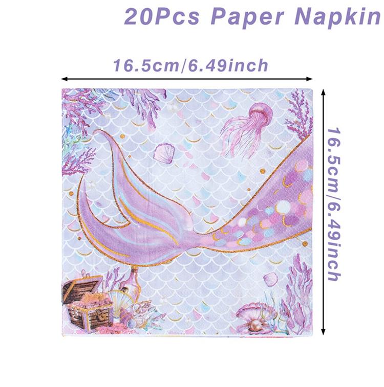 Meerjungfrau Geschirr Ozean Party Decortion Papier Platten Unter Dem Meer Geburtstag Hochzeit Partei Liefert Baby Dusche Party Dekore