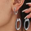 Exquisite Hoop Earrings Black Stone Earrings for Women Hoop Earring Jewelry