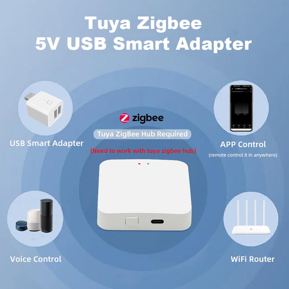 Tuya Smart Zigbee Micro 1 2 3 USB Adaptor Switch 5V Mini USB Power Adaptor Smart Life Control Via Alexa Google Yandex alice