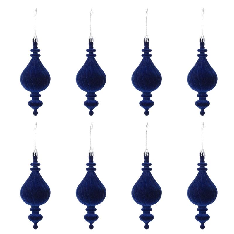 Ribbed Christmas Tree Trim with Elongated Shape and Textured Finish for Indoor Display, Wreath Styling and Tree Placement