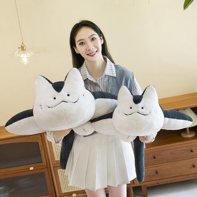 New Style Ray Cat Plush Doll Creative Funny Cartoon Manta Ray Pillow Toy Doll Give Girl Birthday Gift