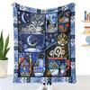 VIKAMA Cartoon Cat Print Blanket, Cute Children's Nap Blanket, Air Conditioning Blanket, Soft and Skin-friendly, Camping Blanket