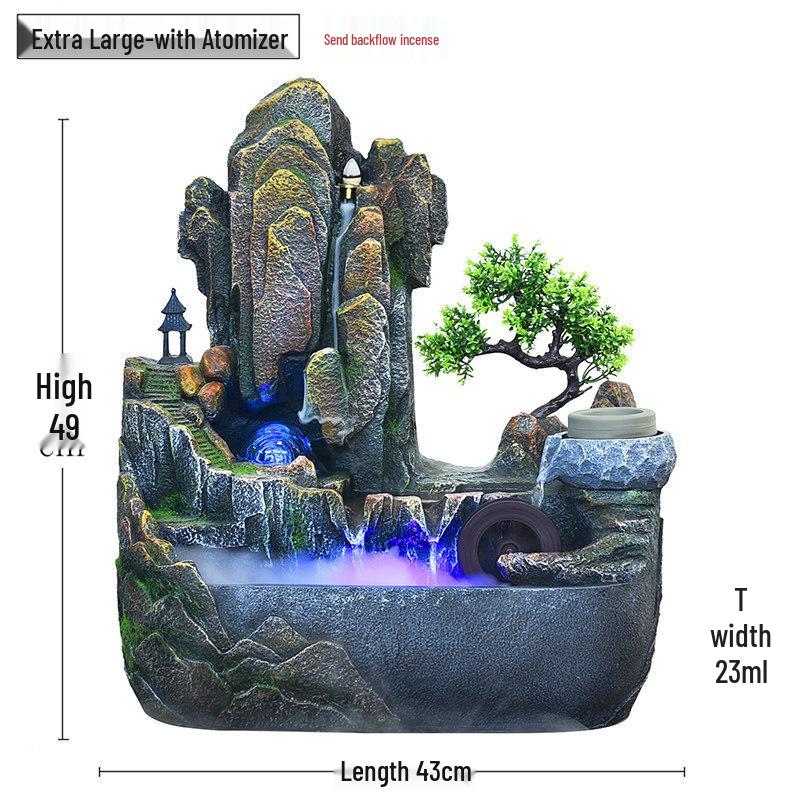 Feng Shui Water Feature: Circulating Fountain for Wealth Attraction and Landscaping – Perfect for Living Rooms, Offices, or Housewarmings