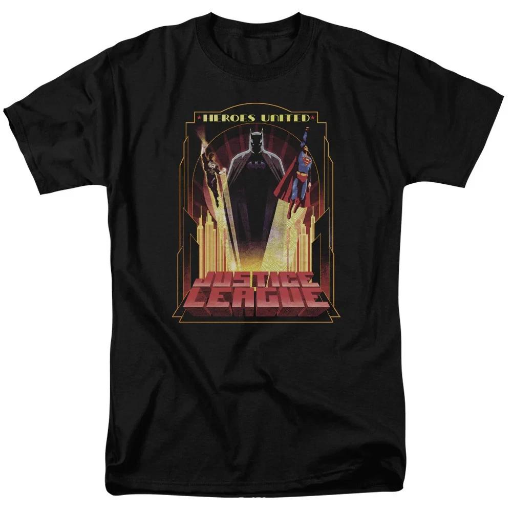 Comics Justice League Heroes United Black TShirt 1 S