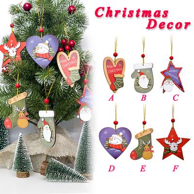 Christmas Tree Red Beads Pendant Innovative Santa Claus Snowman