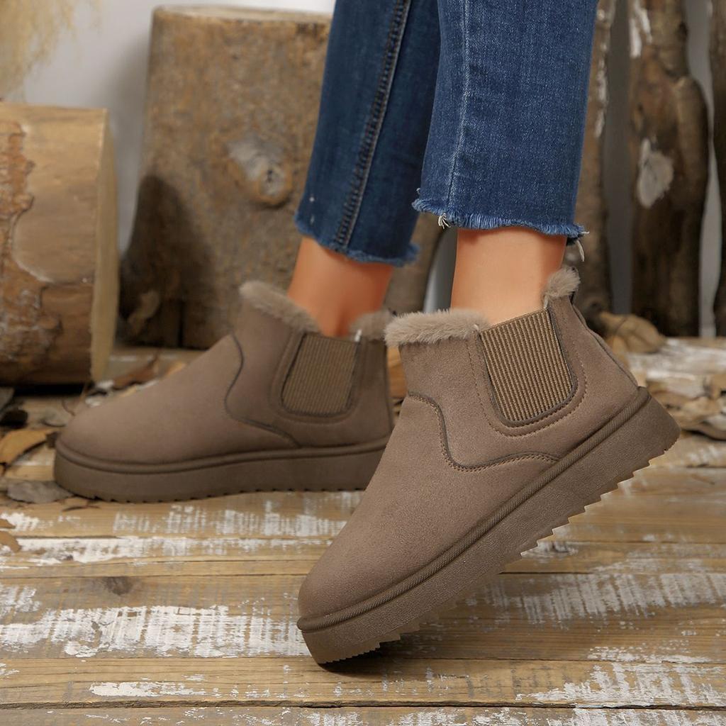 Snow Boots Men's Thick-soled New Velvet Thickened Bread Shoes Short Soft-soled Non-slip Warm Extra Thick Cotton Boots