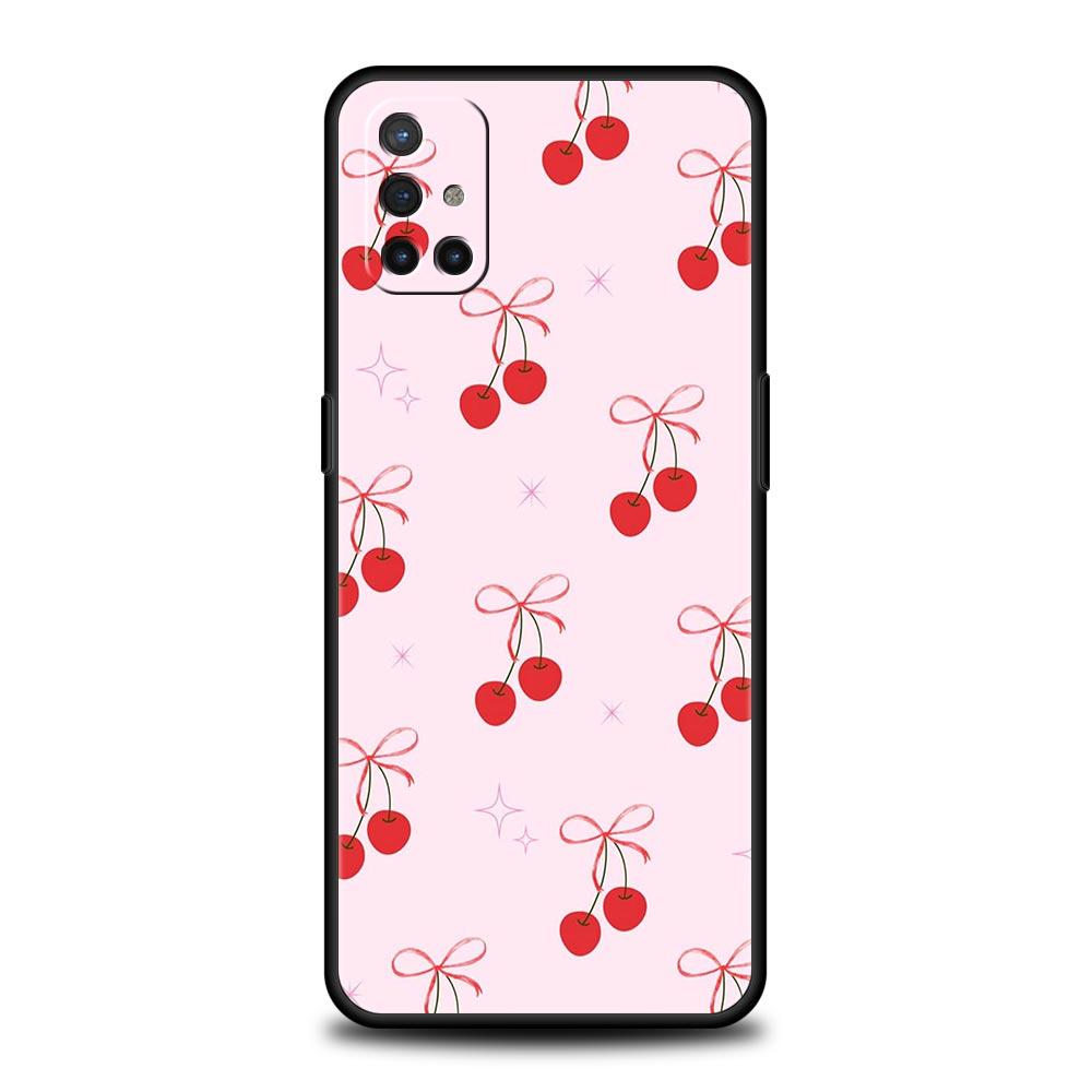 Phone Case For OnePlus 12 11 10 9 Pro 9T 12R 10R 9R 9RT 10T 8T 8 7 6T 7T Nord 2T CE 2 5G N200 N10 N100 Cover Cute Cherry Bow