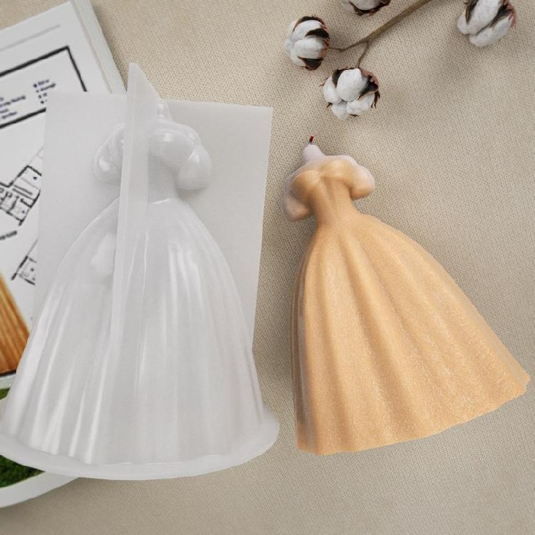 Silicone Ornament Mold Durable Crafting Moulds Wedding Dress Shape Flexible Mold
