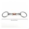 Horse Bit with ThreePart Cheekpiece CopperJointed Oval Rings SilverTone Tack for