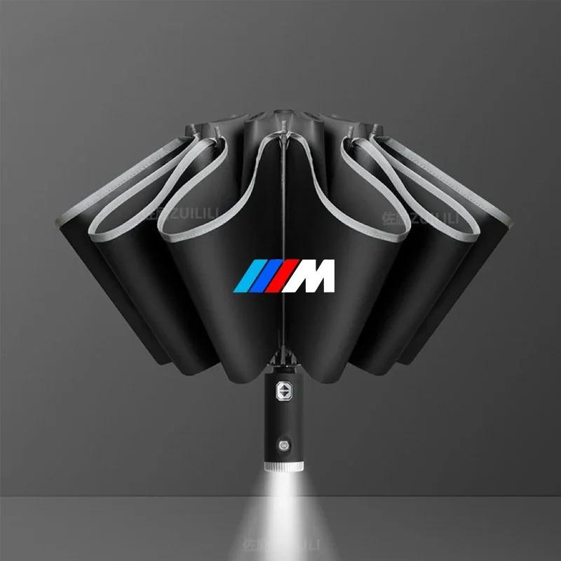 Car Led Light Automatic Folding Windproof Sunshade Umbrella For BMW M Power M3 X1 X3 X5 E36 E39 E46 E60 E90 F10 F20 F30 G20 G30
