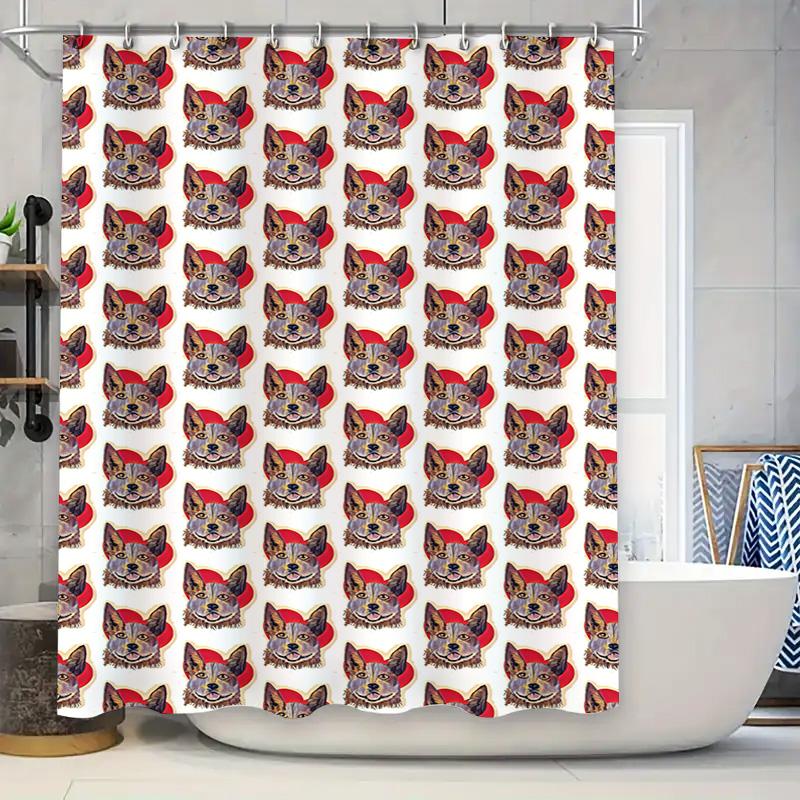 Floral Shower Curtain Bath Decor Elegant Red Flowers Pattern Print Polyester Waterproof Home Bathroom Decoration Shower Panels F