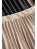 Premium Wool Pleated A-Line Skirt for Women, Korean Style, Versatile for Autumn/Winter, Elegant, High-Quality Midi Length.