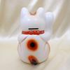 Tokoname 6 Inches Right Good Fortune and A Lucky Piggy Japanese-made Maneki-neko (beckoning Cat) Figurine, Ware, (approx. 18cm), Paw, White. [Brings