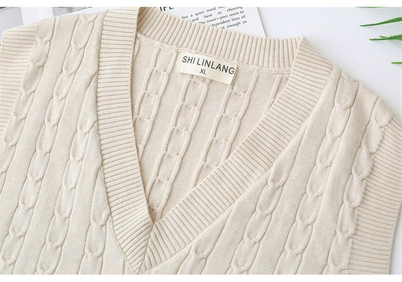 2026 Spring Plus Size V-Neck Knit Sweater Vest for Women