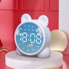 C2 Cute Cat Kids Alarm Clock Mirror Table Clock Digital Alarm Clock Bedside Clock Children Sleep Led Clocks