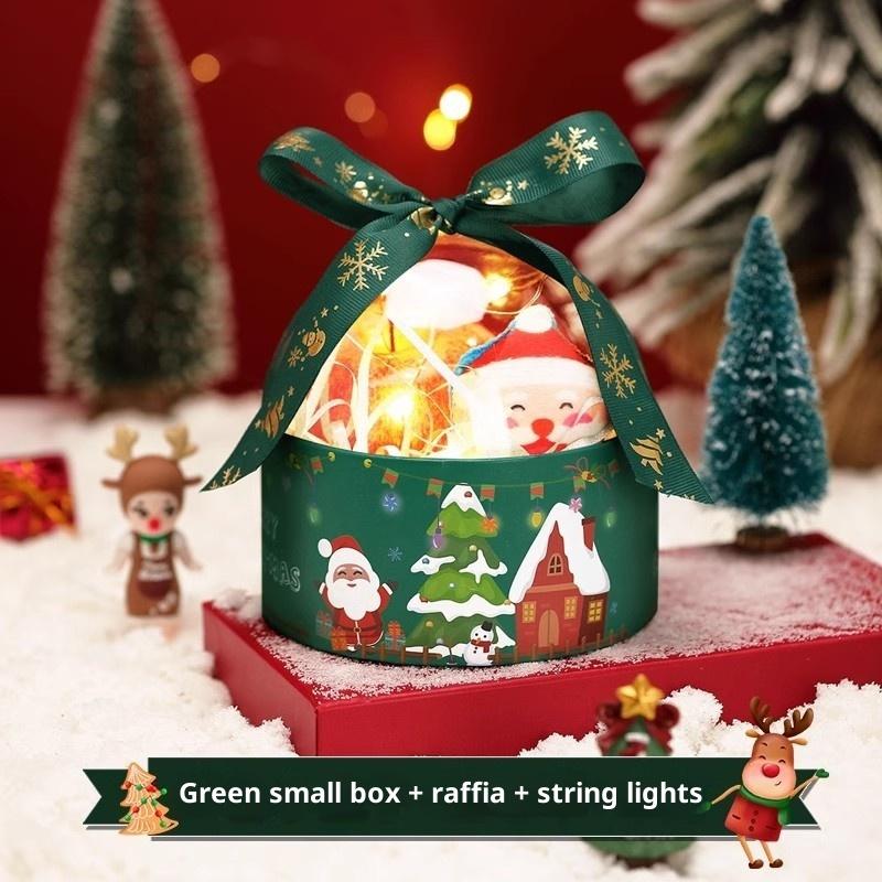 Red Leatherette Gift Bag with Gold Ornaments,Festive Gift Containers for Holiday Candies & Small Presents