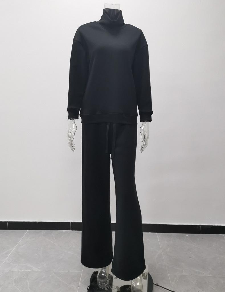 Autumn/Winter European & American Women's Knit Lace-up Casual Two-Piece Set