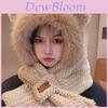 Bear Hat Scarf Set For Winter Adults Warm Knit Windproof Earmuff Gloves Gift Idea