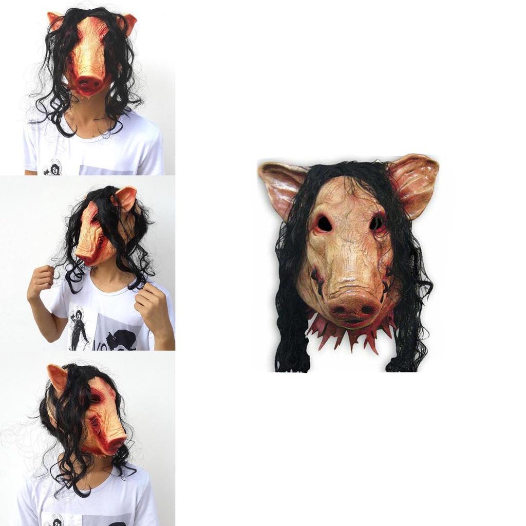 Creepy Animal Prop Scary Pig Head Mask For Halloween Cosplay Costume Parties