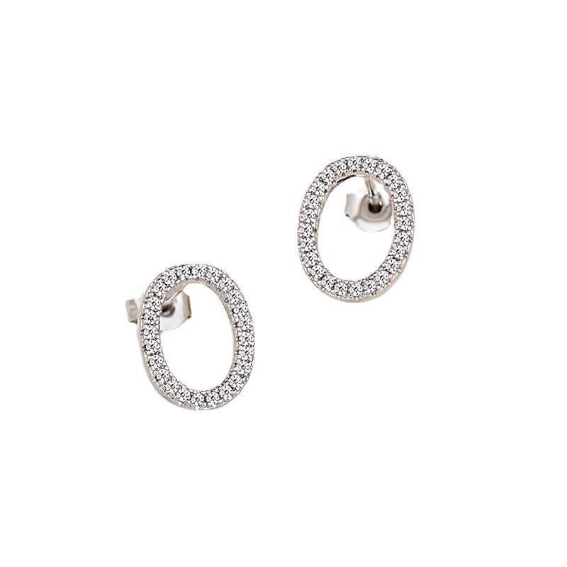 Boucles d'oreilles cercle zircon simples et compactes pour femmes, luxe léger, boucles d'oreilles style haut de gamme et cool, boucles d'oreilles polyvalentes et exquises