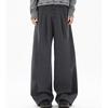 American striped straight pants men's retro long-breasted buckle versatile old money style couple casual pants