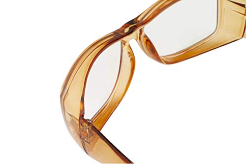 FEEL LIFE Pollen Protection Glasses FI7058-2 with Blue Light Blocking and Anti-Fog Lenses, Brown