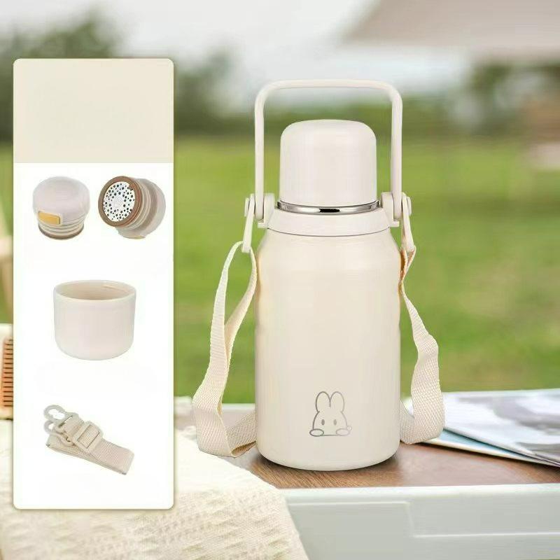 

316 Портативный вакуумный термос большой емкости, Нержавеющий вакуумный термос для улицы, Детская чашка для воды, Портативный вакуумный термос 600ML белый