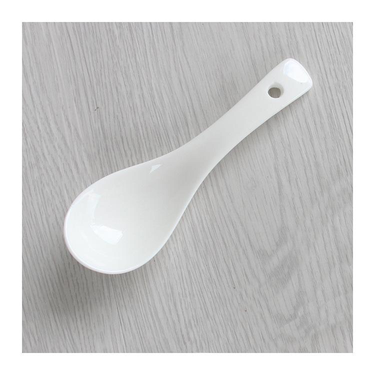 White Ceramic Soup Spoon: Ideal for Home, Restaurant, or Hotel Use