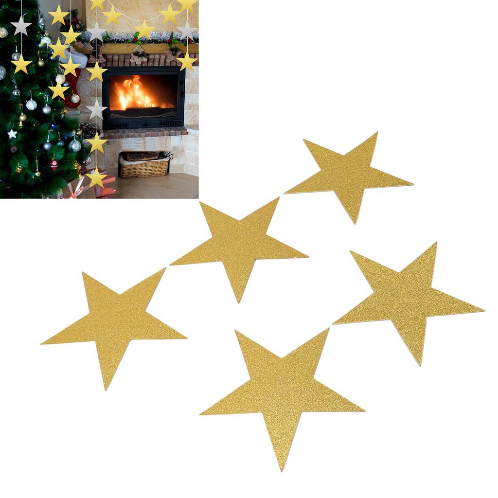 50PCS Glitter Star Paper Cutouts Double Sided   Decoration Cutouts Paper Wall Decor for Bulletin Board Classroom Wedding Party