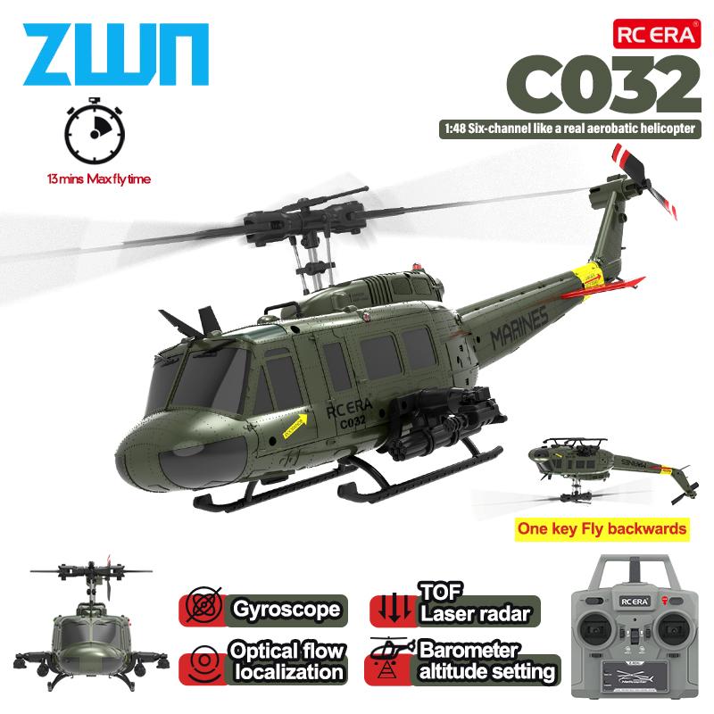 מסוק RC C032 2.4G גירוסקופ 6 צירים 6 ערוצים החזקת גובה זרימה אופטית ללא מברשות מסוק נשלט מרחוק צעצועים לילד מבוגר