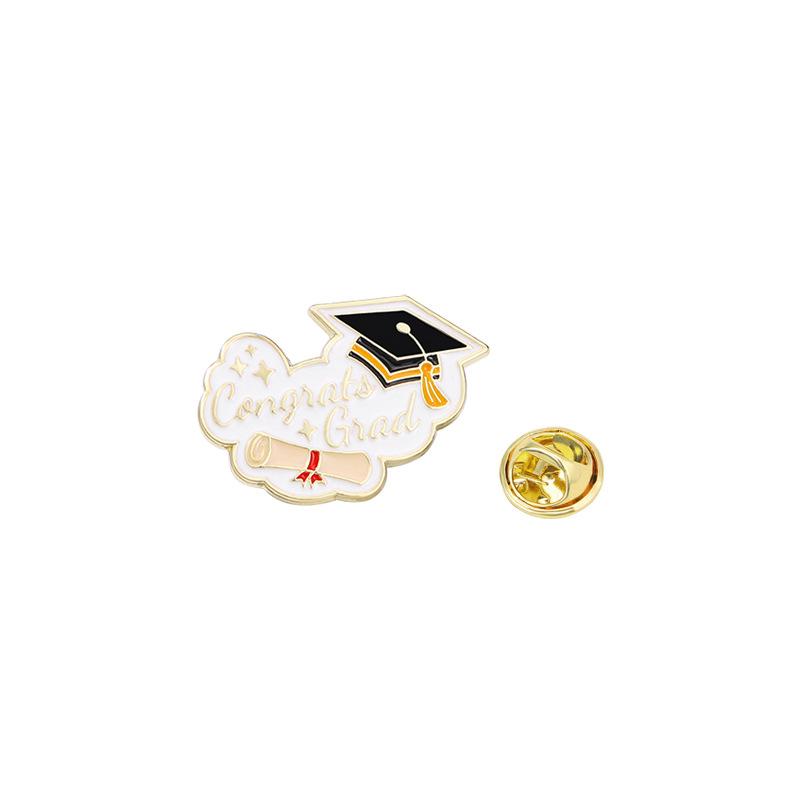 Creative Cross-border English Graduation Cap Brooch Graduation Season Enamel Alloy Pin Badge for Clothes Backpack Decor