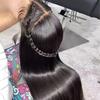 12A Sin Pegamento HD para Encaje Encaje Completo Remy Cabello Virgen Indio Pelucas con Frontal de Encaje Libres de Enredos Transparente Largo Fábrica