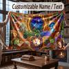 Floral Garden Theme Throw Blanket Custom Name Text Personalized Blanket Soft Cozy Blanket for Home Sofa Bed