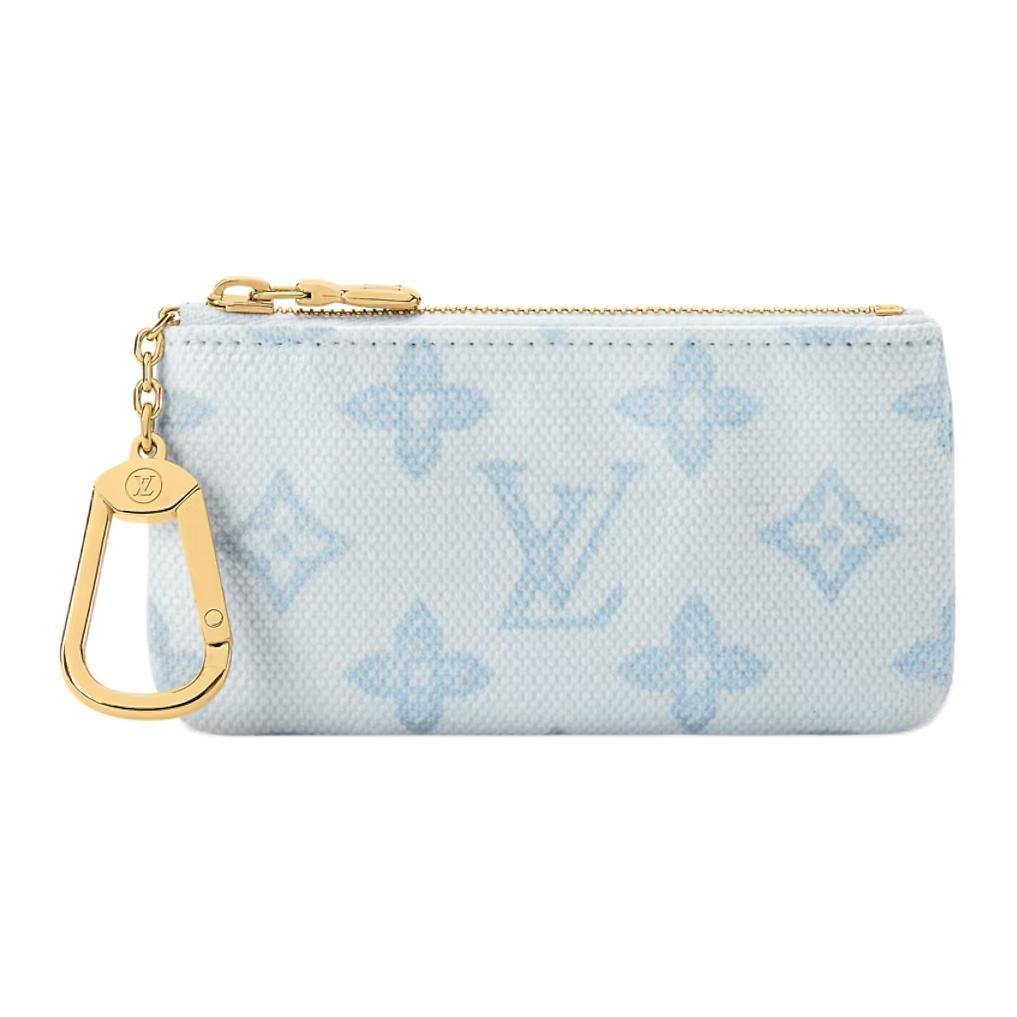 Louis Vuitton Coated Canvas Coin Purse Key Pouch Small Women's Blue M27674