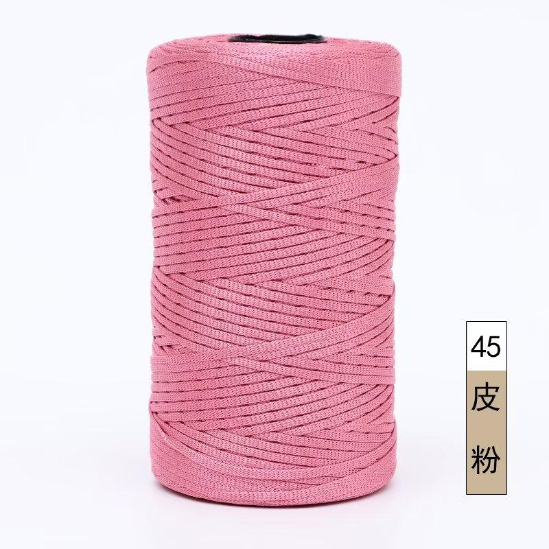 Mercerized Cotton And Linen Flat Belt Thread Light Body Ice Silk Thread Hand Crocheted Diy Hook Bag Hat Seat Cushion Hollow Thread