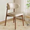 Nordic Modern Minimalist Solid Wood Dining Chair with Designer Backrest and Italian Light Luxury Deer Horn Design.