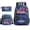Large Capacity Schoolbag with Shoulder Strap; Student Three-piece Pencil Case Set