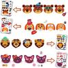 6~12 Blatt Tier Make-A-Face Wechselaufkleber DIY Wasserdicht Wiederverwendbar Kinder Schreibwaren Dekorative Aufkleber Cartoon Niedlich TMZ