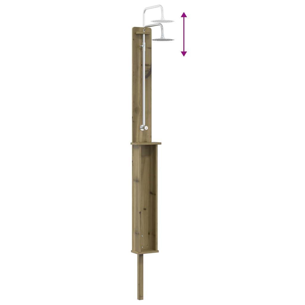Garden Shower 246 cm Impregnated Pine Wood and Stainless Steel