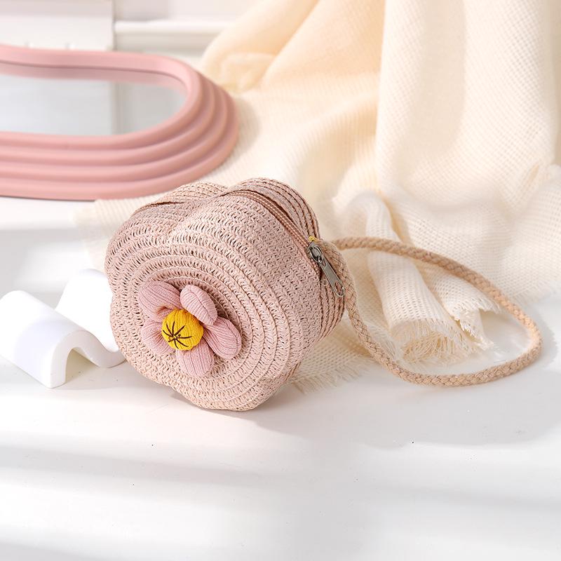 Süße florale Sommer-Strohhut-gewebte Crossbody-Mini-Tasche 2025