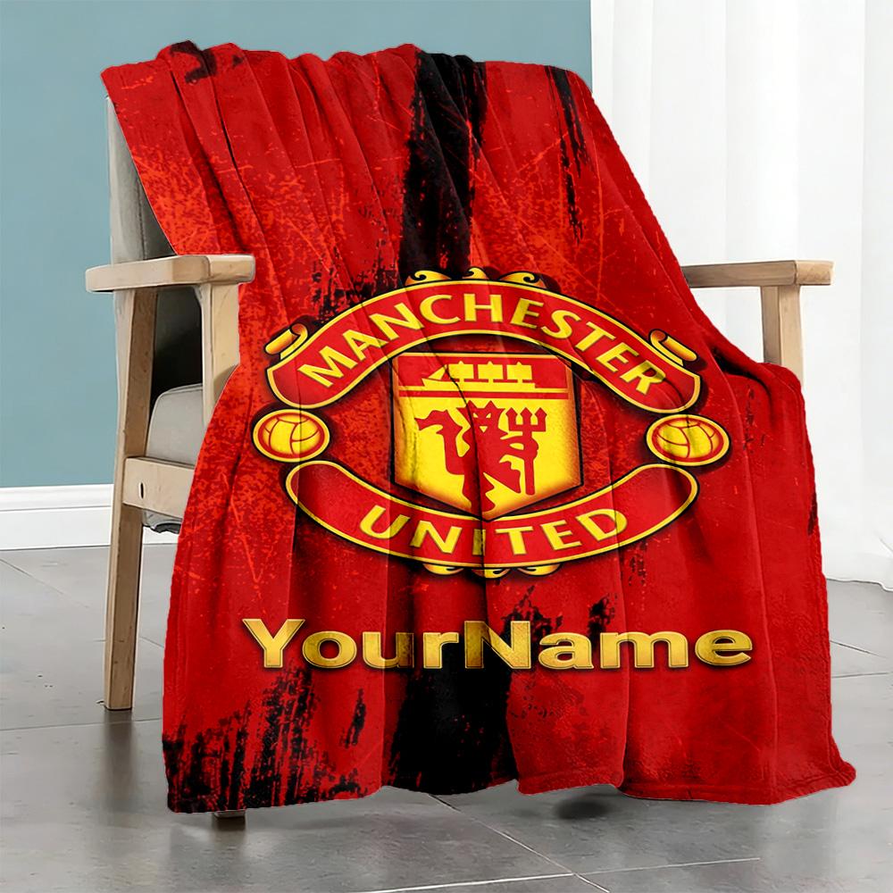 Manchester Customize Your Name Blanket Multi-purpose Personalized Blanket Durable Comfort Suitable for Picnics Chair Seaside Sofa