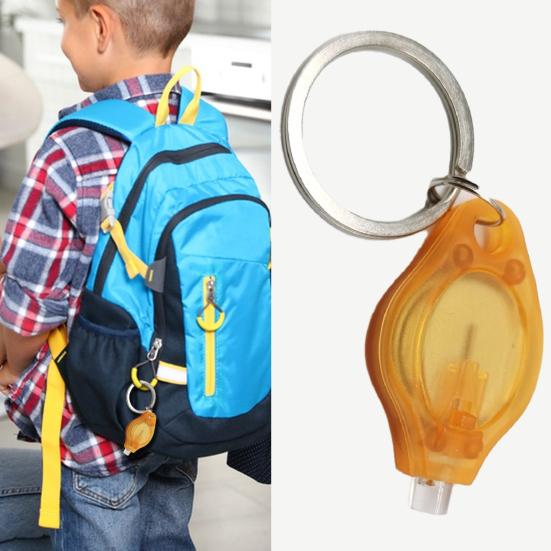 2Pcs Mini LED Flashlights with Key Ring Compact Size Portable Battery Powered Outdoor Camping Bright Tiny Light Emergency Lamps