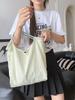 Stylish Summer Thin Embroidered Floral Tote Bag For Commuting Soft Canvas Handbag
