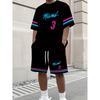 Summer Men's Sportswear Short Sleeved T-shirt Suit T-shirt Shorts Two-piece Outdoor Travel Suit Oversized Training Shorts