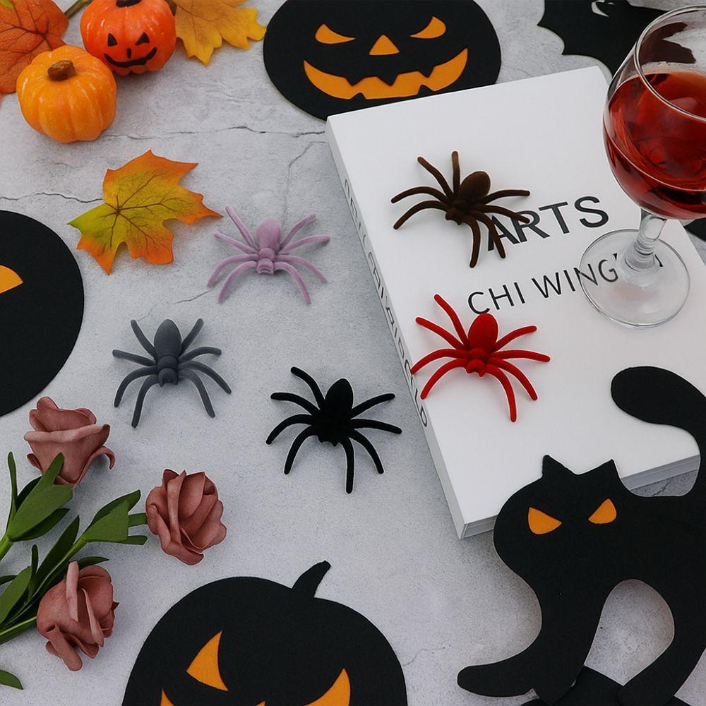 10PCS Mini Fake 3D Spider Toy Simulation Artificial Spider Halloween Plush Spider Carnivals